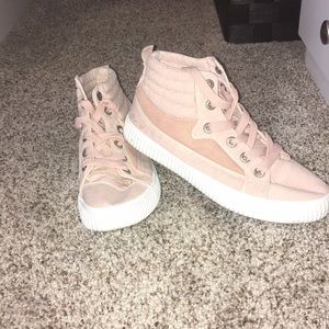 Blush pink blowfish hightop sneakers!